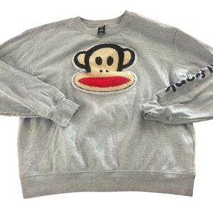 Paul Frank Youth XXL Gray Sweatshirt with Monkey Patch